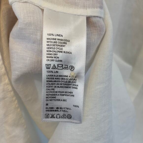 Women's Tommy Bahama White Two Palms LS Linen Tunic Button Down Size Large NWT - Picture 6 of 6